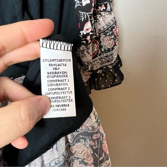 Chic Soul boho mixed media flowy sleeves long lined tunic top plus size 3X - Picture 3 of 11